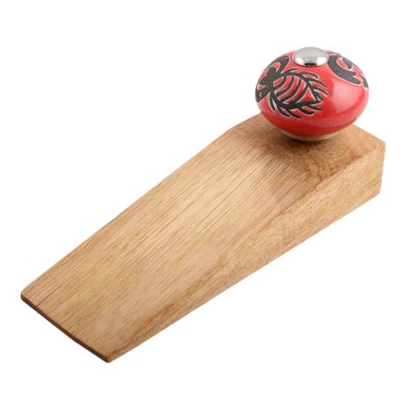 Red Scorpion Ceramic Wooden Door Stopper